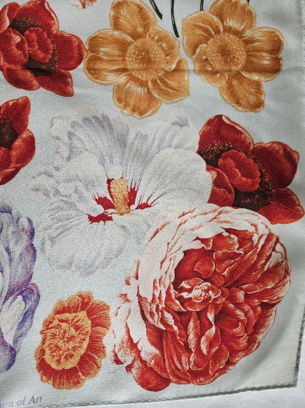 VTG METROPOLITAN MUSEUM OF ART Floral Botanical Silk Square Scarf | SZ 34